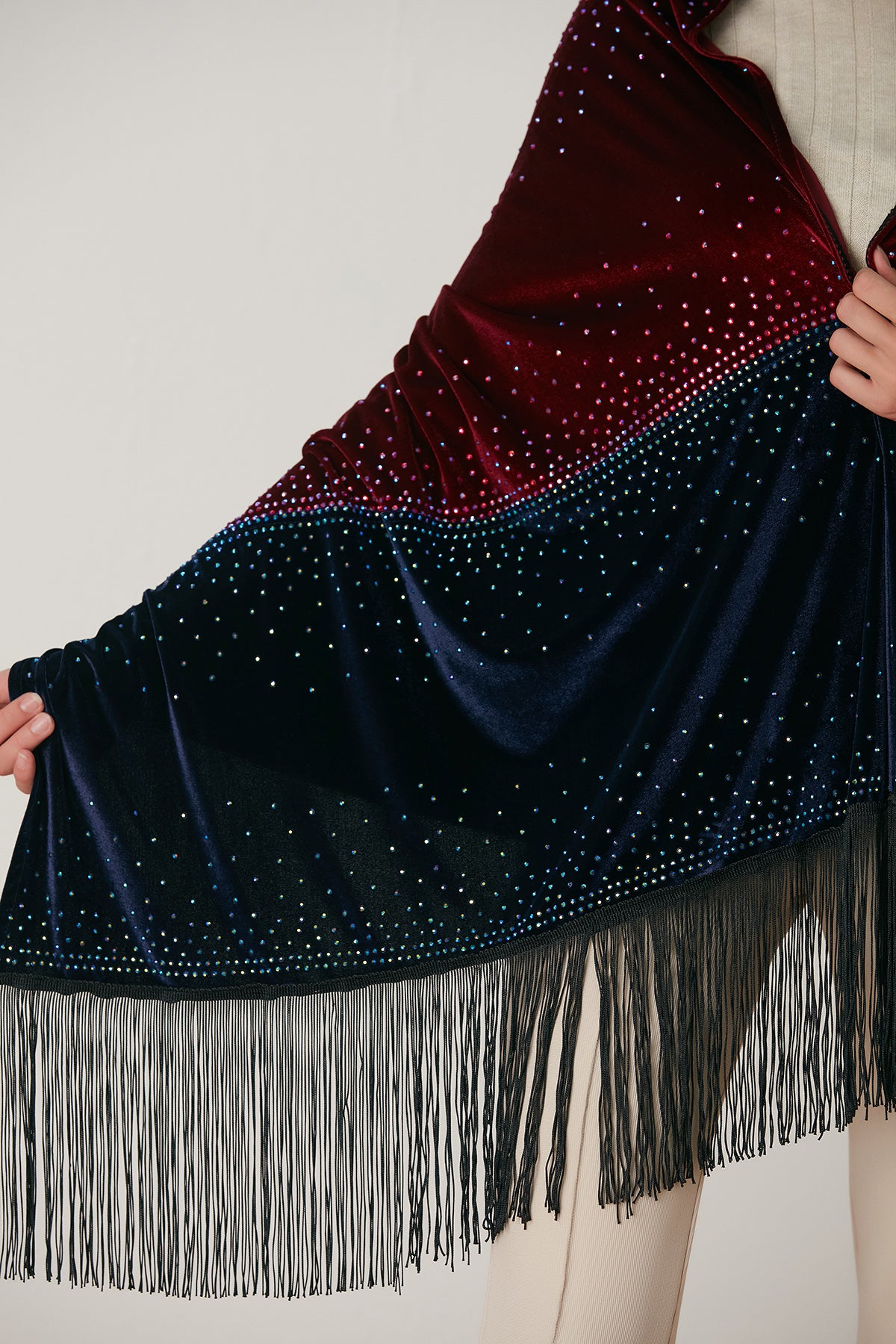 Two Colors Velvet Shawl