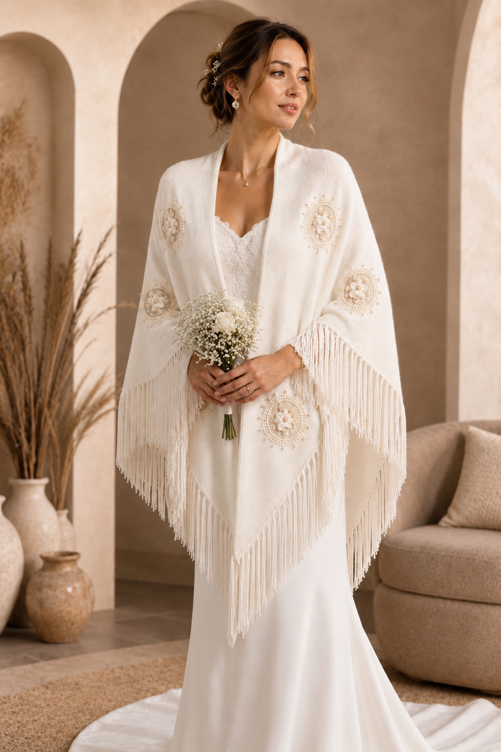 White Bridal Shawl