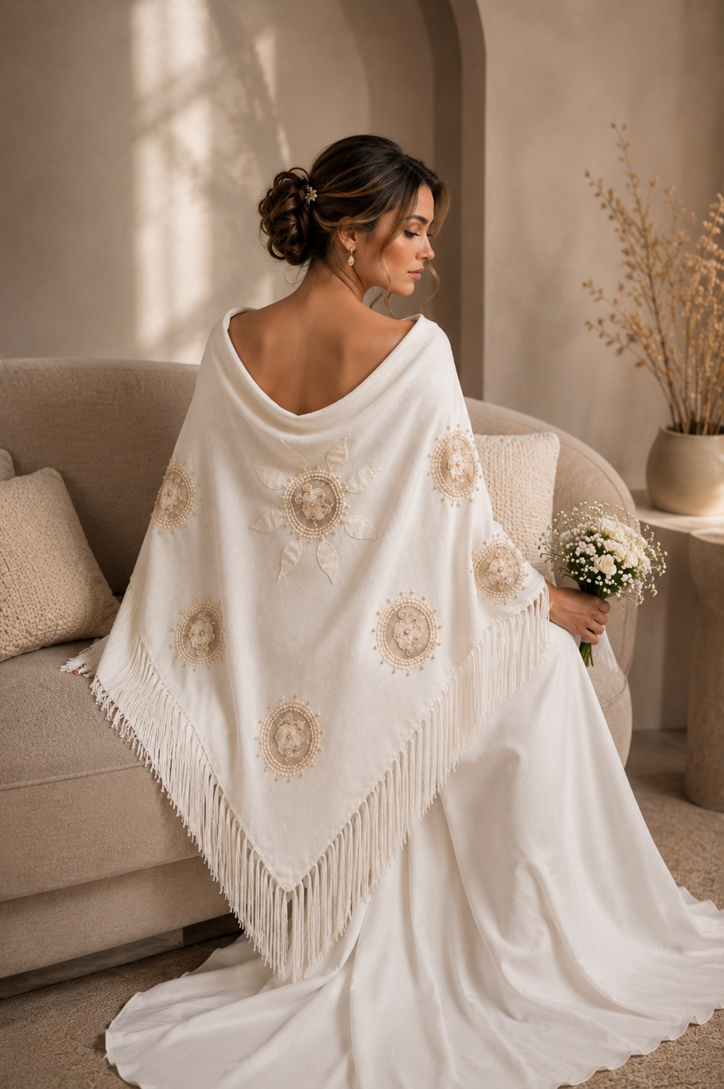 White Bridal Shawl