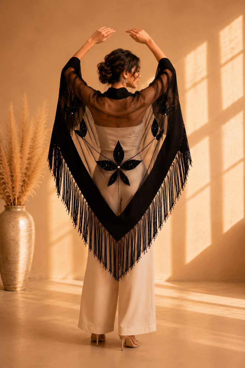Tulle and Knit Evening Shawl