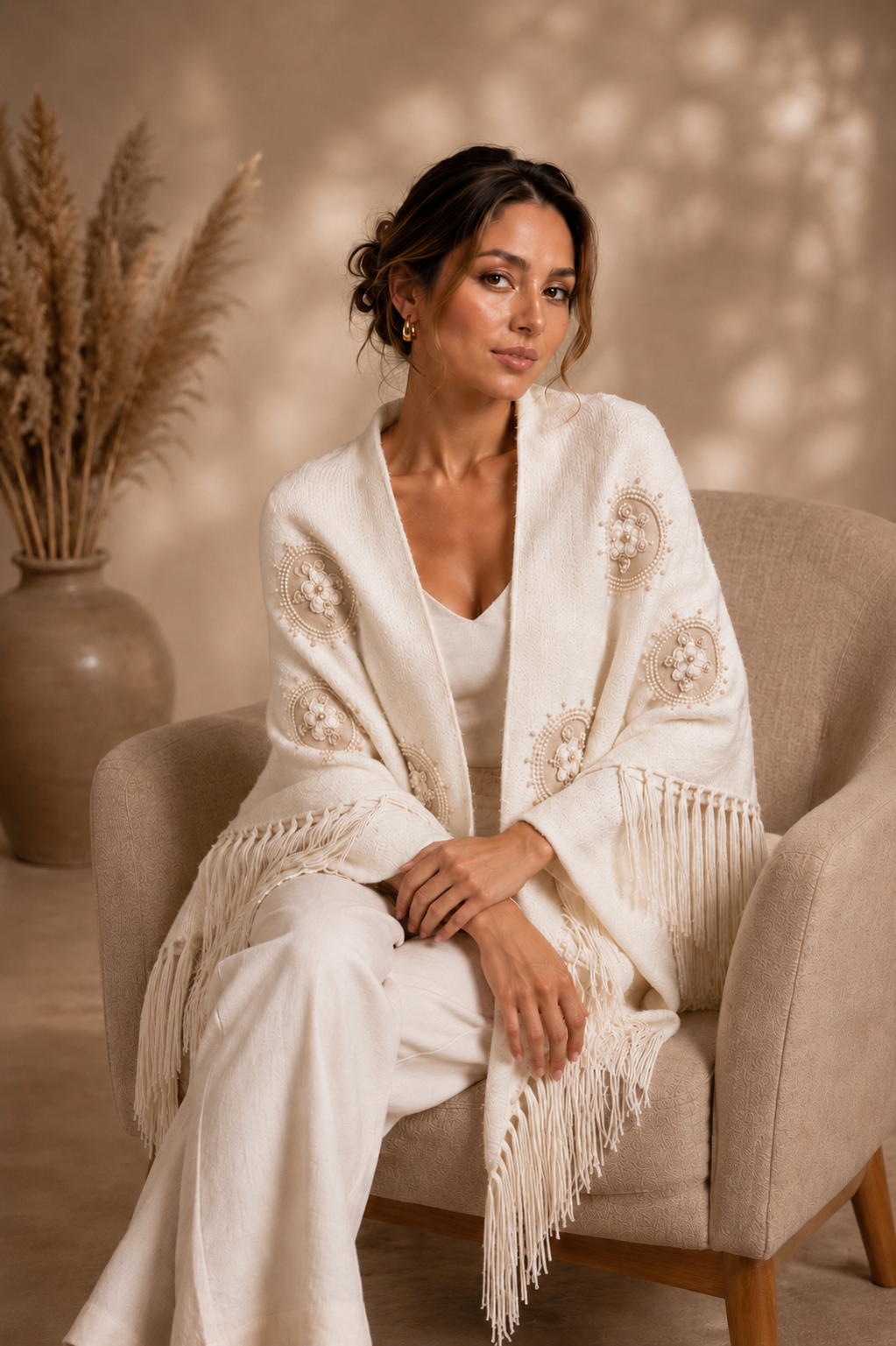White Bridal Shawl
