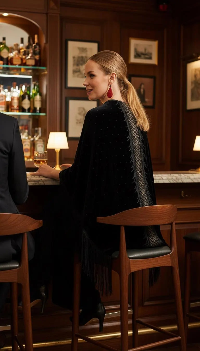 Embroidery Backside Velvet Shawl