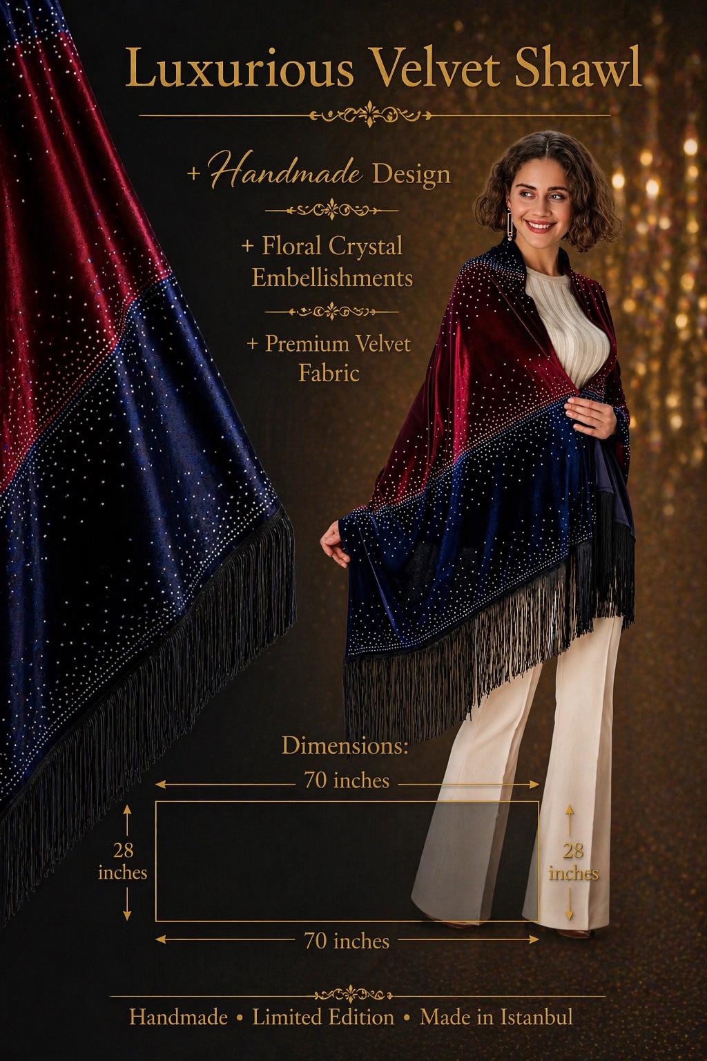 Velvet Evening Shawl Two Colour
