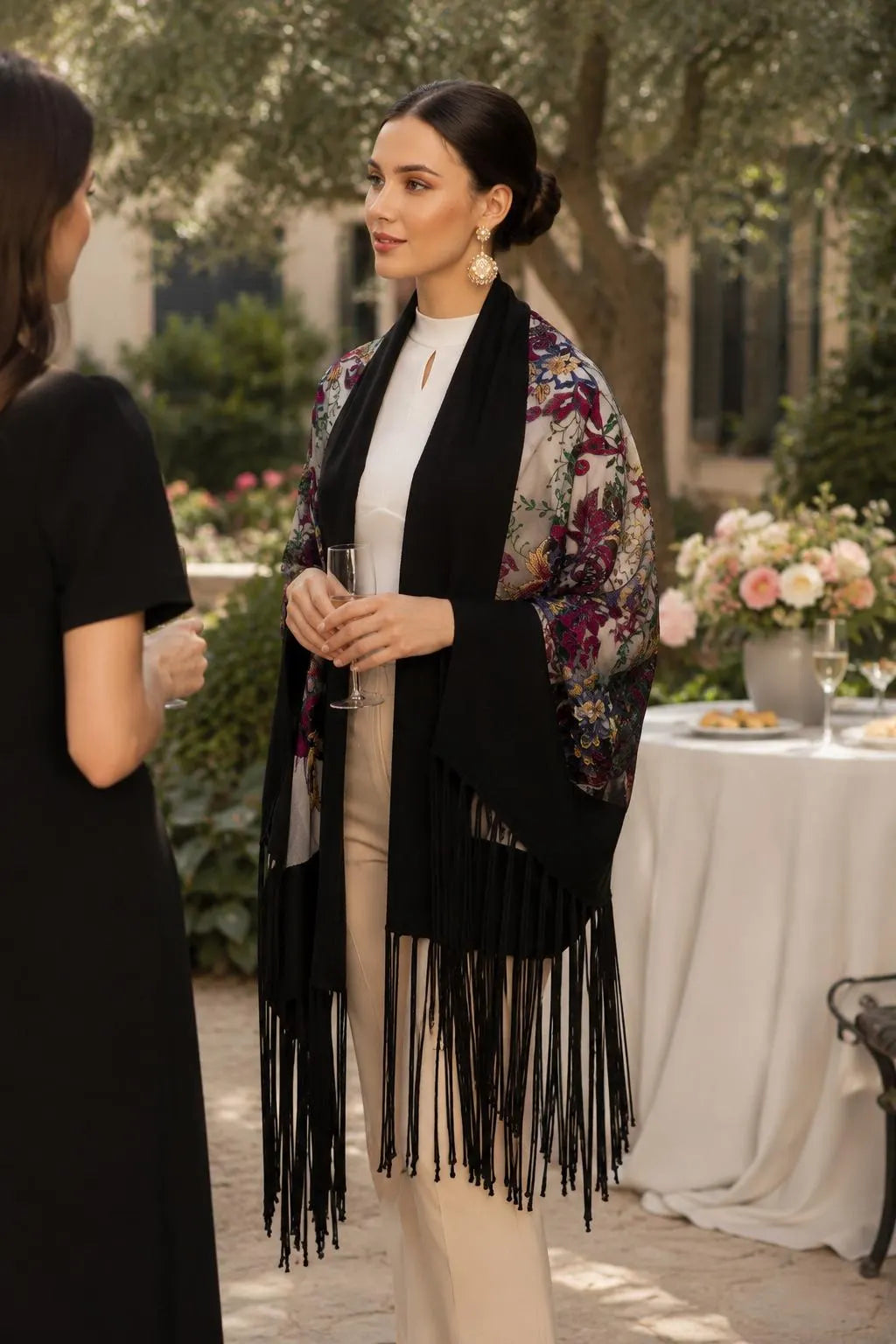 Floral Embroidery Scarf