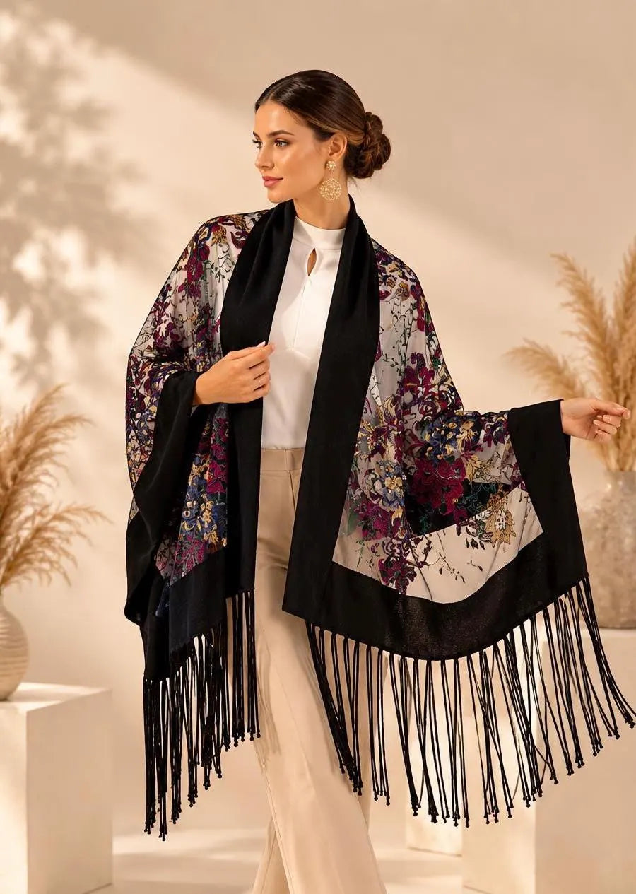 Floral Embroidery Scarf