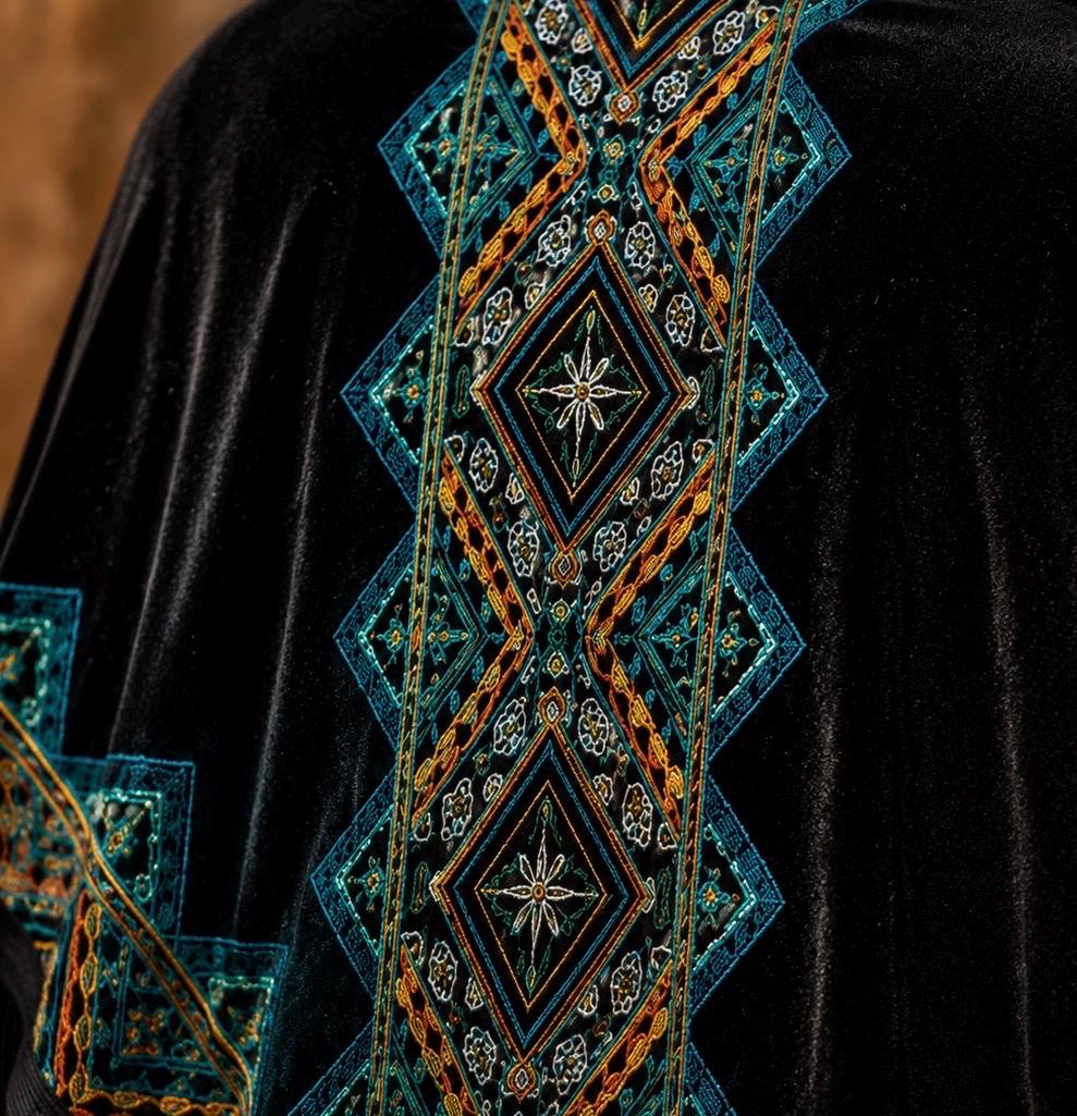 Bohemian Embroidery Velvet Shawl