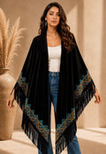 Bohemian Embroidery Velvet Shawl