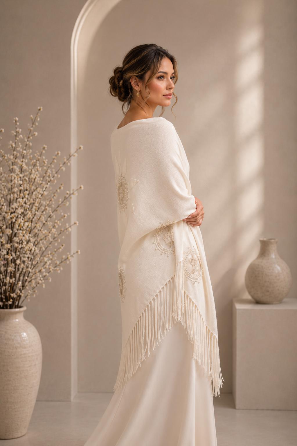 White Bridal Shawl