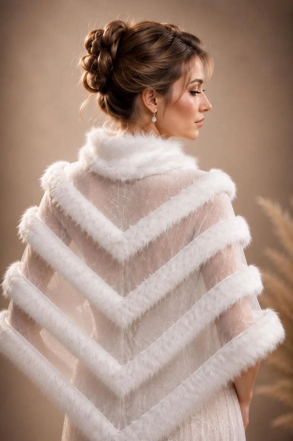 Luxury Bridal Shawl Faux Fur Wedding Wrap