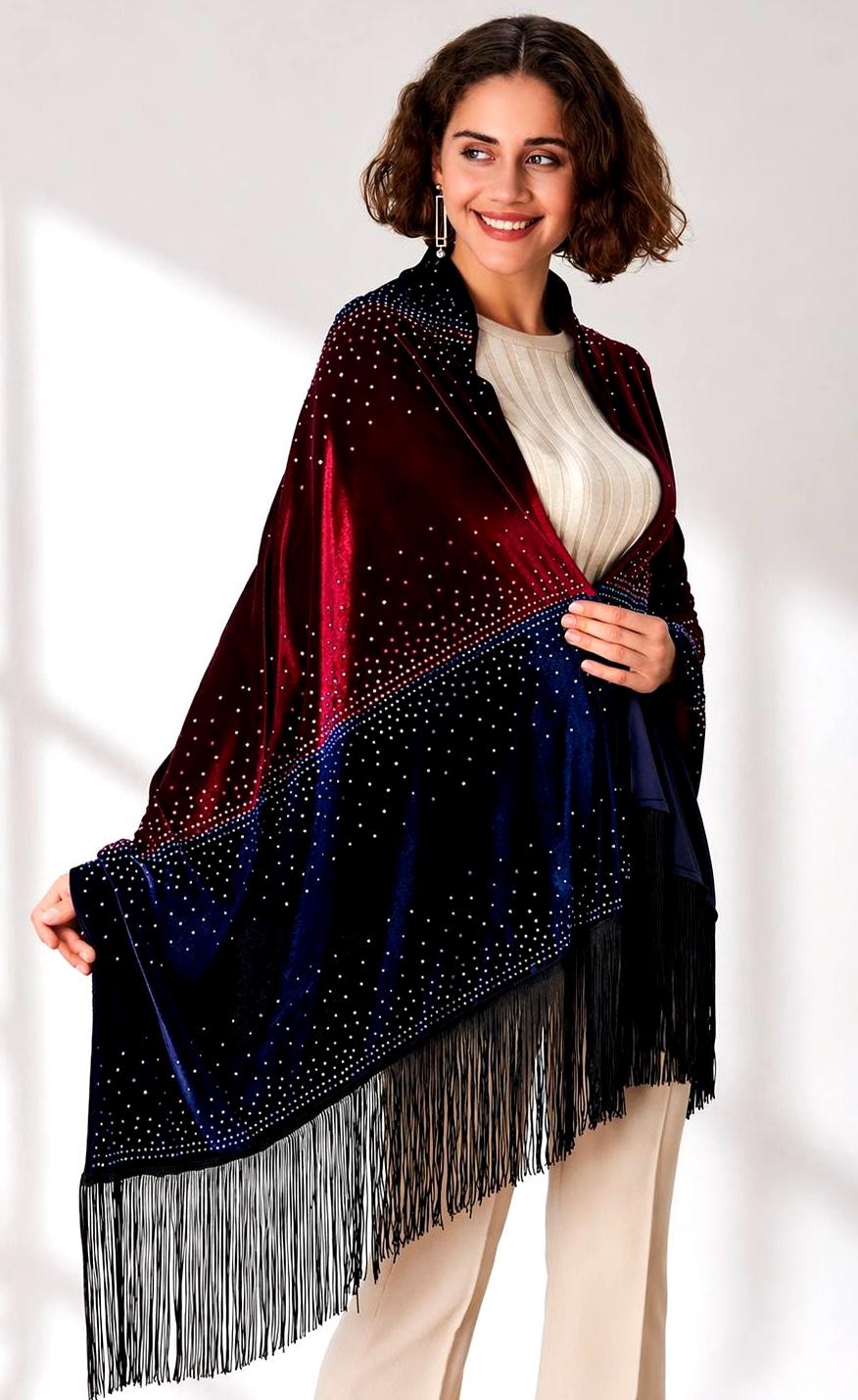 Velvet Evening Shawl Two Colour