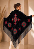 Traditional Embroidery Black Shawl