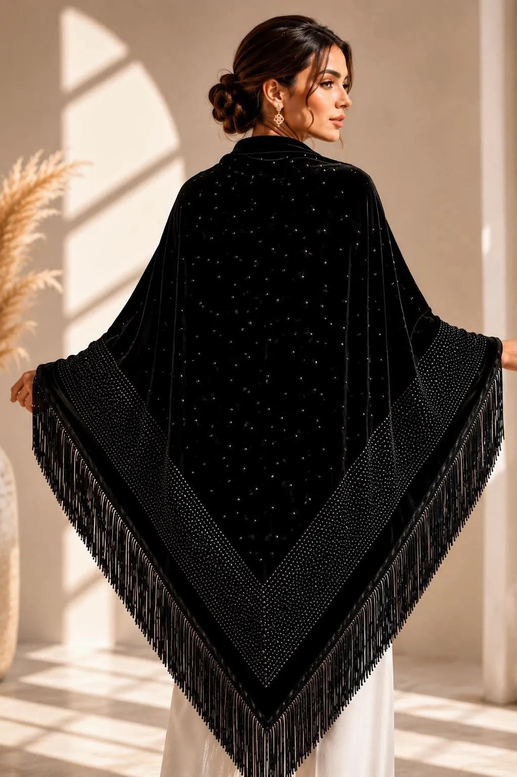 Crystal Embellished Evening Shawl