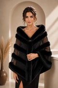 Black Faux Fur Shawl