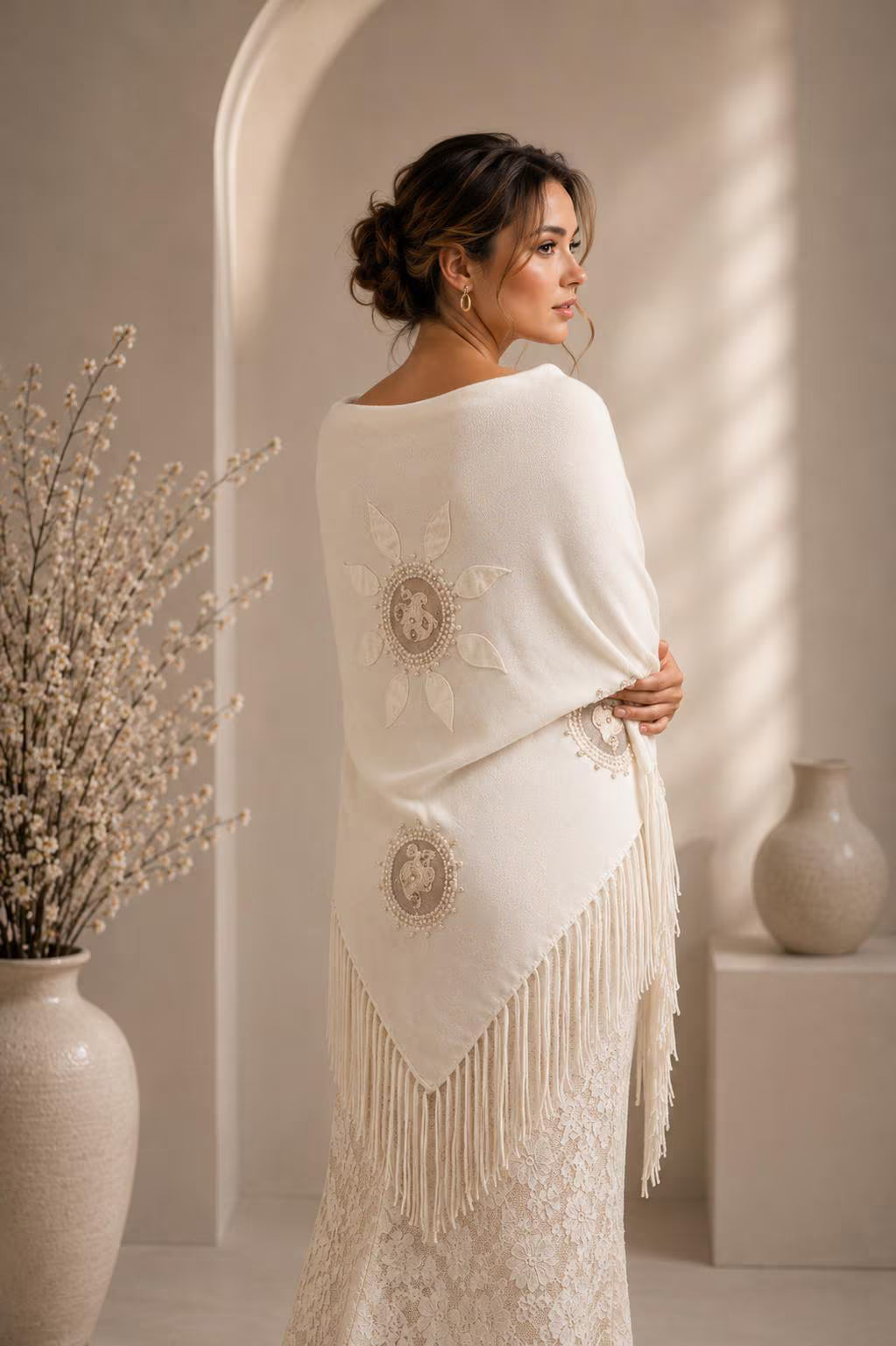 White Bridal Shawl