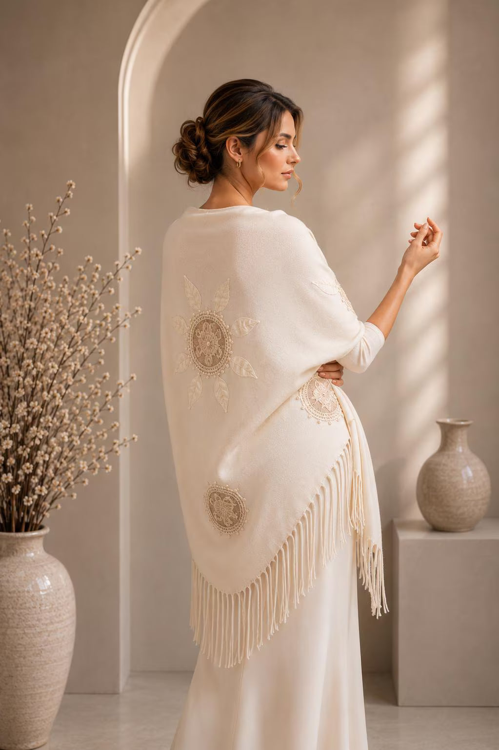 White Bridal Shawl