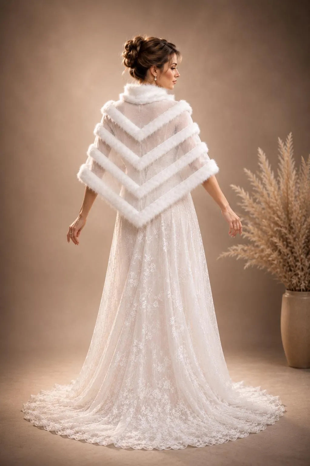 Luxury Bridal Shawl Faux Fur Wedding Wrap