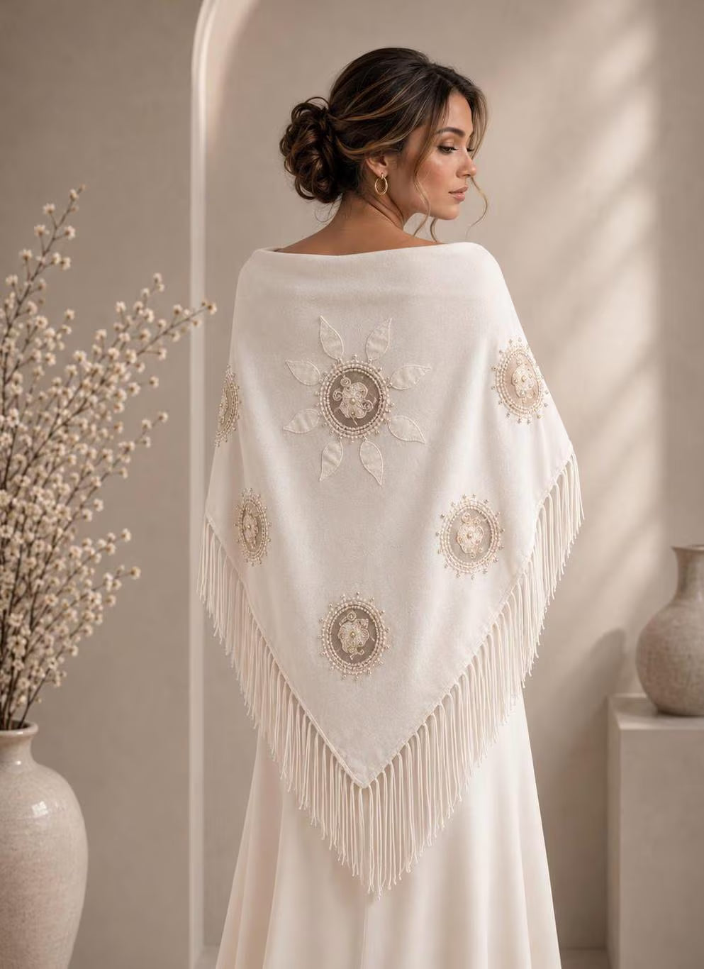 White Bridal Shawl