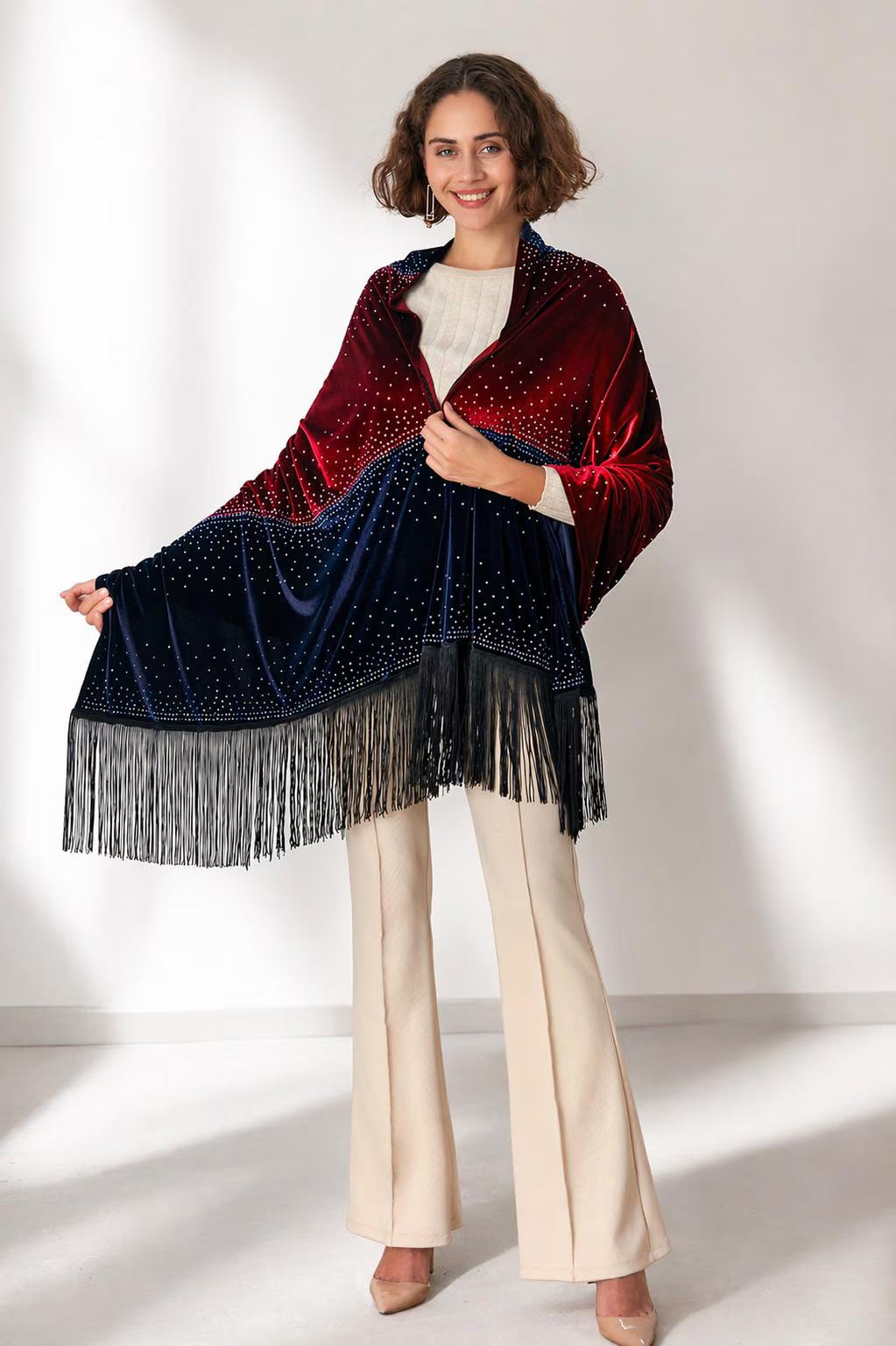 Velvet Evening Shawl Two Colour